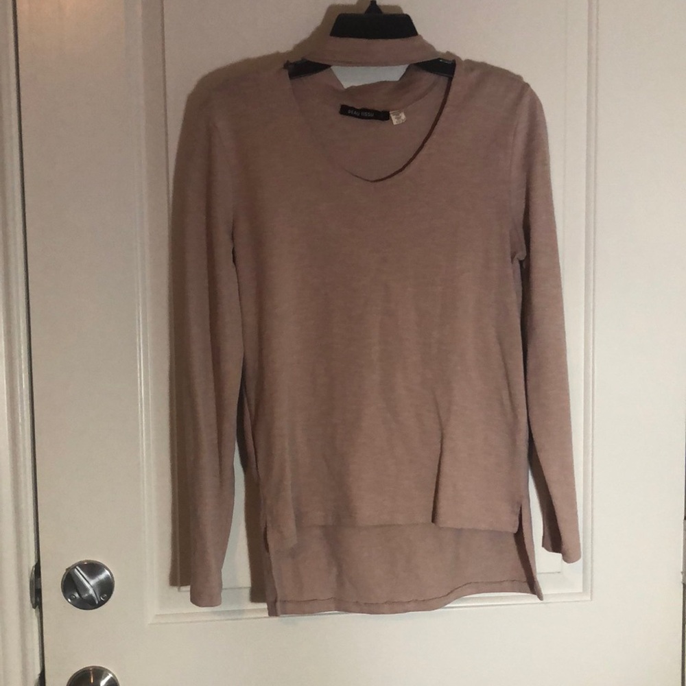 Light pink choker sweater